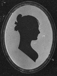 Silhouette image from negative ordered by Martha (Josselyn) DeVoe from a professional photographer, now in possession of Howard DeVoe